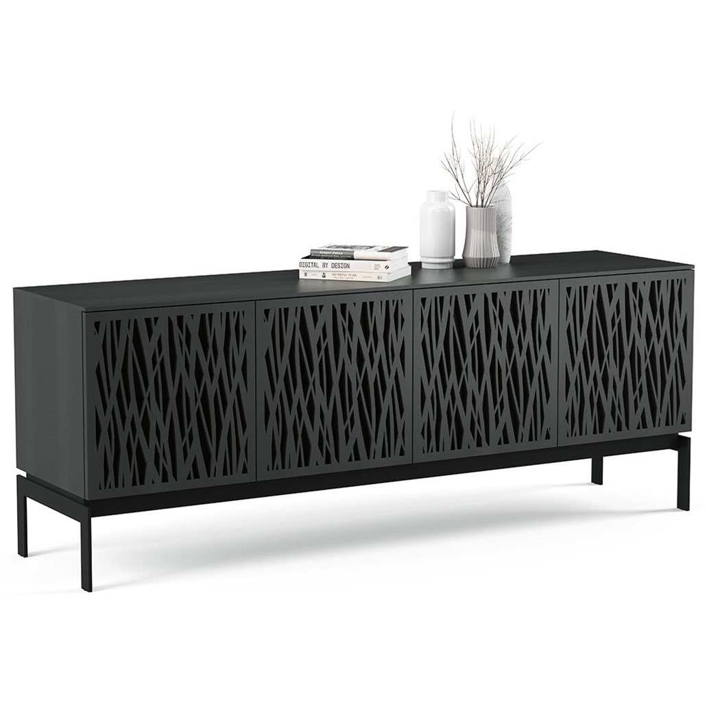 BDI Elements Quad TV Console with Laser Cut Door Fronts Belfort